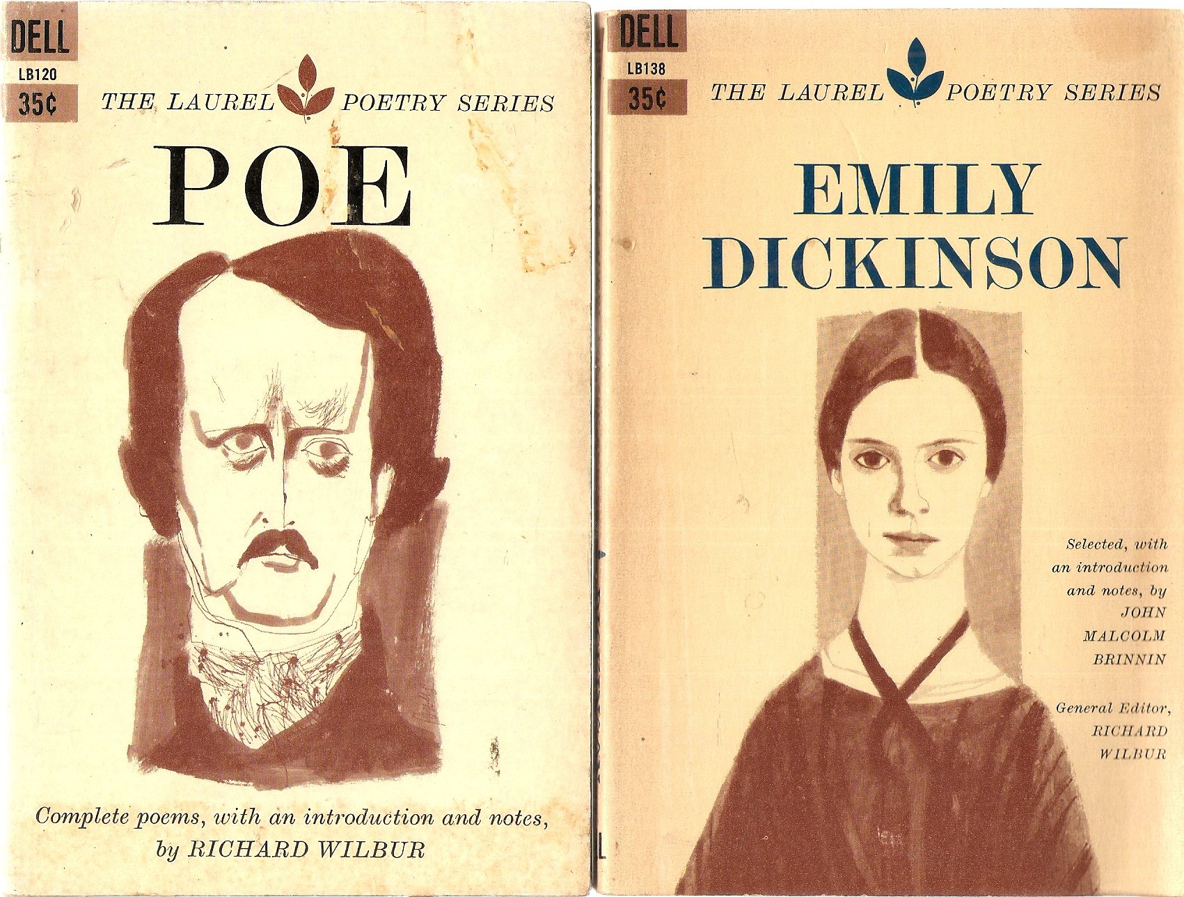 2 Volumes of the The Laurel Poetry Series: Poe & Emily Dickinson