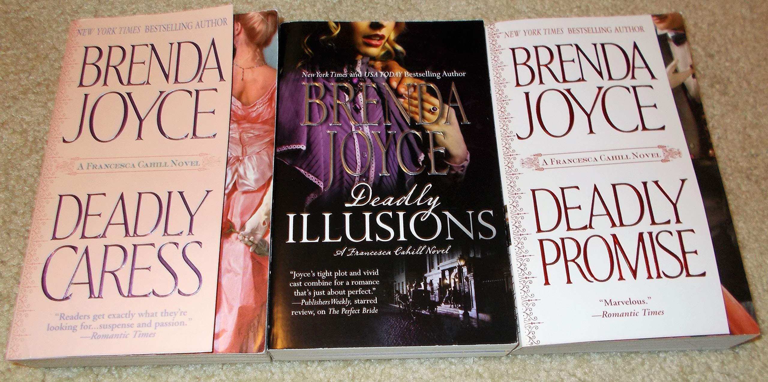 3 Book Set: Softcover: Deadly Illusions: Deadly Promise: Deadly Caress: Very Good.