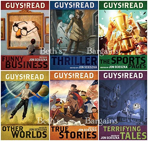 6 Books: Guys Read Collection - Guys Read: Funny Busines, Guys Read: Sports Pages, Guys Read: Other Worlds, Guys Read: True Stories, Guys Read:Terrifying Tales