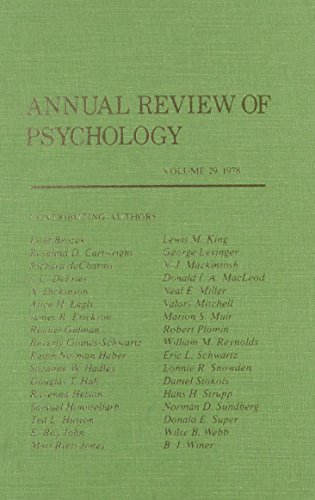 Annual Review of Psychology, Volume 29