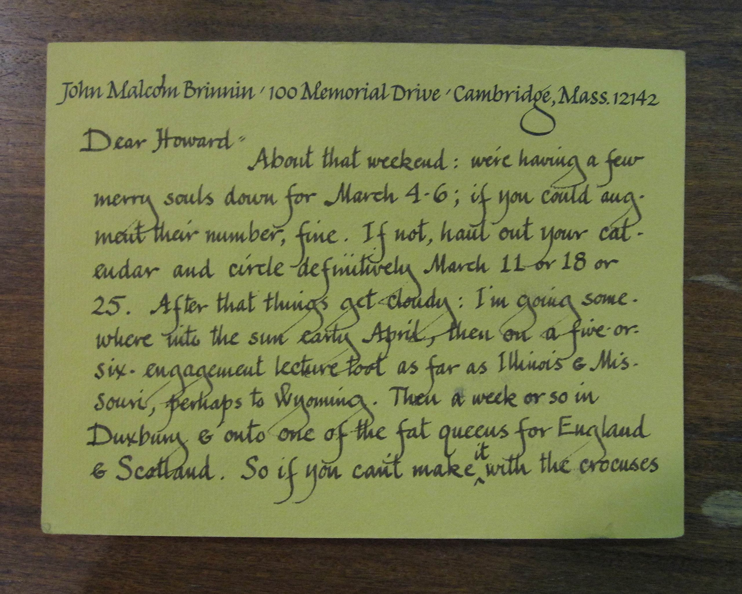 Autographed Postcard