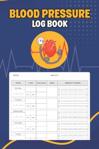 Blood Pressure Log Book: Record and track daily blood pressure with a place for notes issues and Energy or Moods
