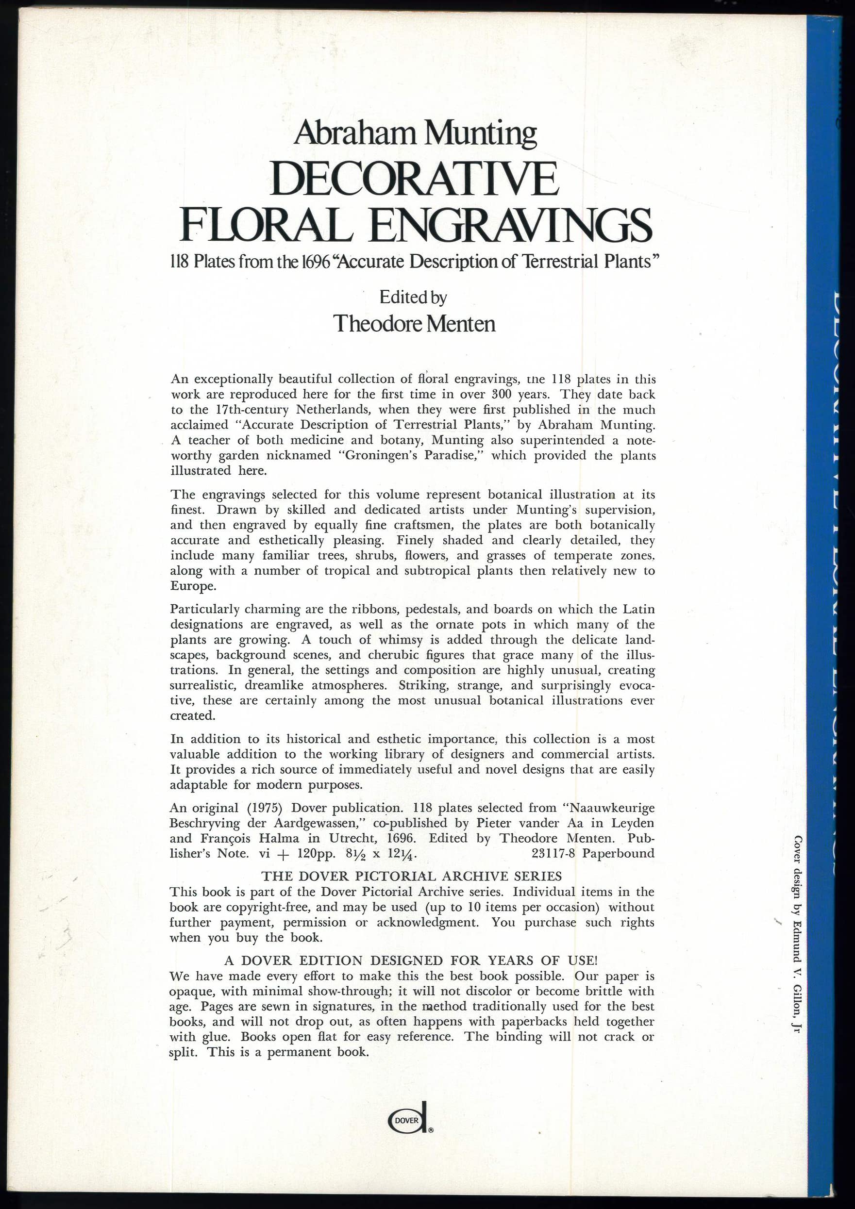 Decorative floral engravings : 118 plates from the 1696 Accurate description of terrestrial plants