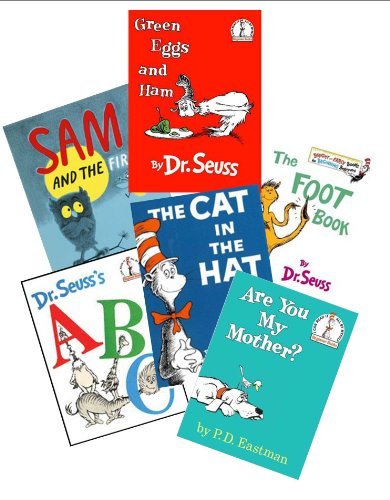 Dr. Seuss Book Set (6) : The Cat in the Hat - Green Eggs and Ham - Are You My Mother - Sam and the Firefly - Abc - The Foot Book