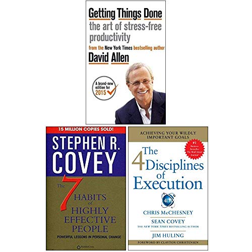Getting Things Done, The 7 Habits of Highly Effective People, 4 Disciplines of Execution 3 Books Collection Set