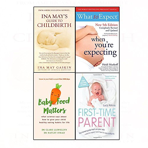 Ina may's guide to childbirth,baby food matters,first-time parent,when you're expecting 4 books collection set