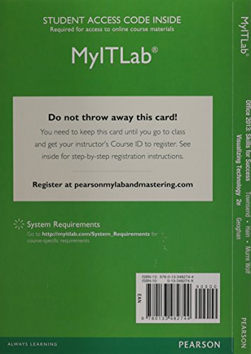 Myitlab with Pearson Etext -- Access Card -- For Skills for Successwith Visualizing Technology
