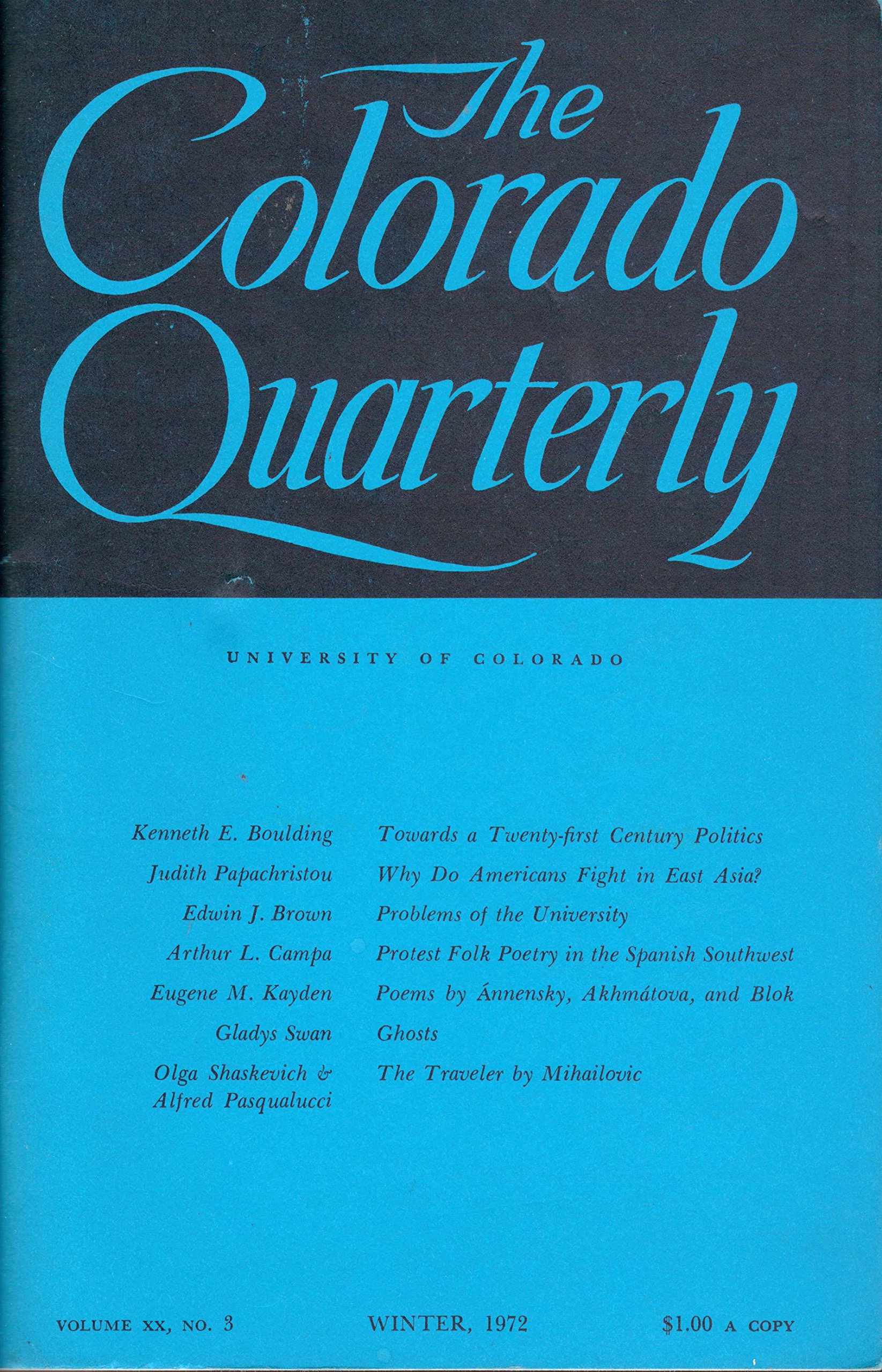 The Colorado Quarterly: Winter, 1972
