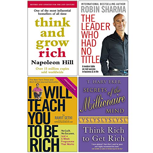 Think And Grow Rich, The Leader Who Had No Title, I Will Teach You To Be Rich, Secrets of the Millionaire Mind 4 Books Collection Set