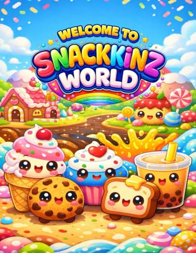 Welcome to Snackkinz World: A Cute Kawaii Food Coloring Book for Kids Ages 3-8 | Easy Big Simple Pages | Fun and Relaxing Activity Book for Toddlers and Young Children