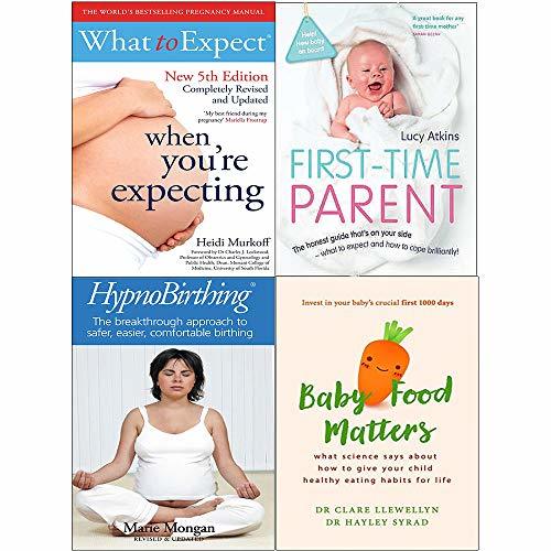 What to expect, hypnobirthing, baby food matters and first-time parent 4 books collection set